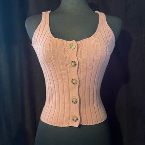 Hippie Rose Light Pink Knit Tank Top Small